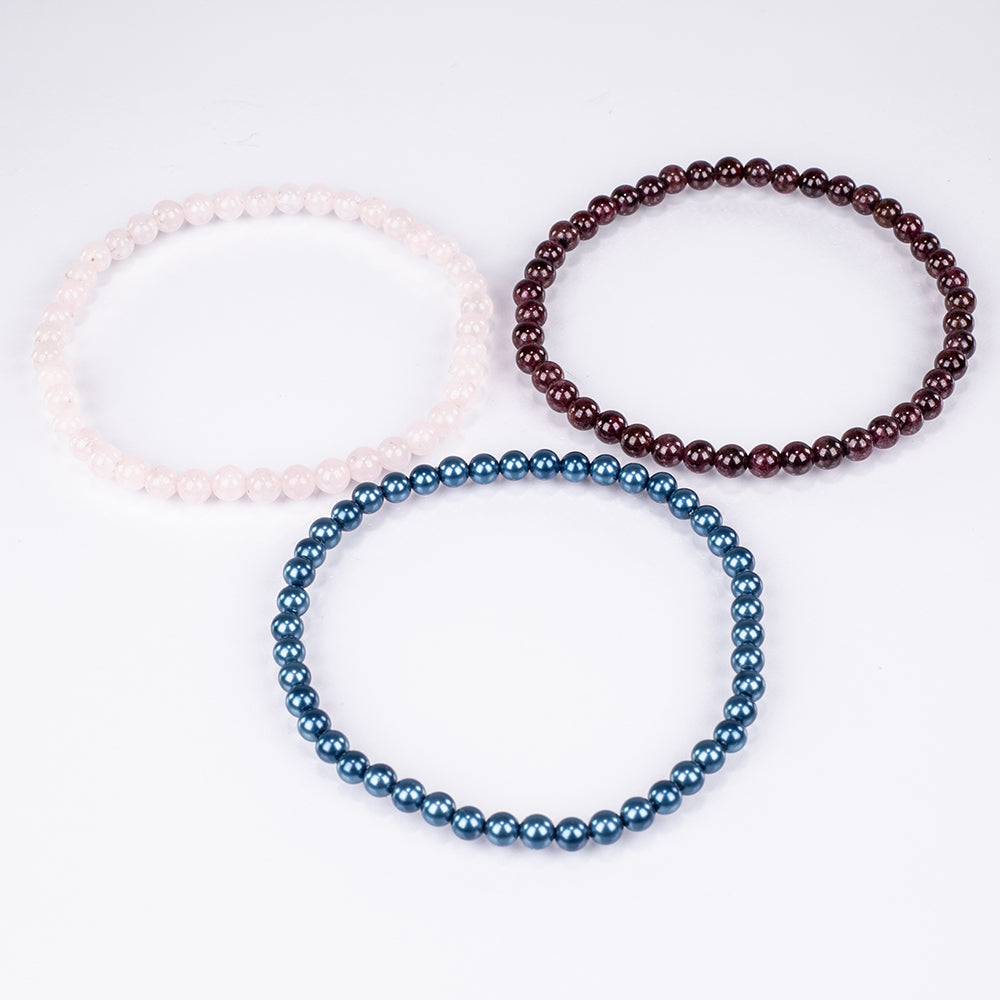 Conjunto Pepita con Cuarzo Rosado y Granate rojo ( Pulsera )