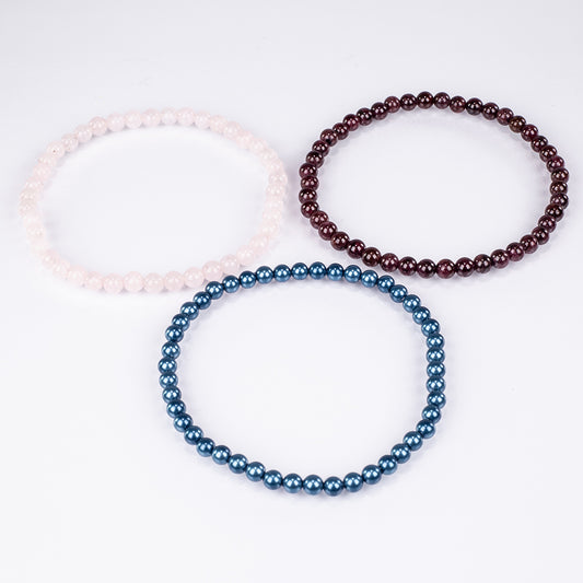 Conjunto Pepita con Cuarzo Rosado y Granate rojo ( Pulsera )