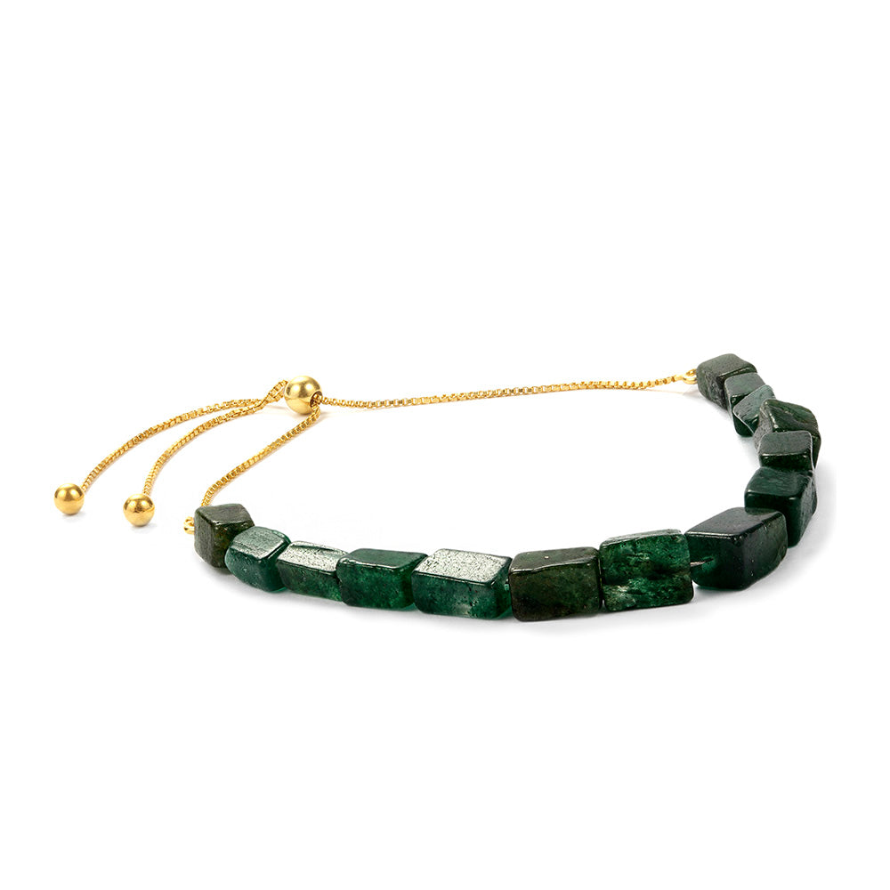 Pulsera de Plata Bañada en Oro con Anenturina Verde 1 