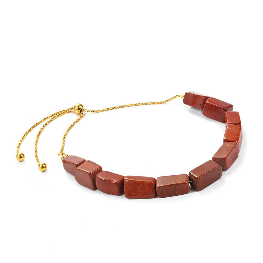 Pulsera de Plata Bañada en Oro con Jaspe rojo 1 