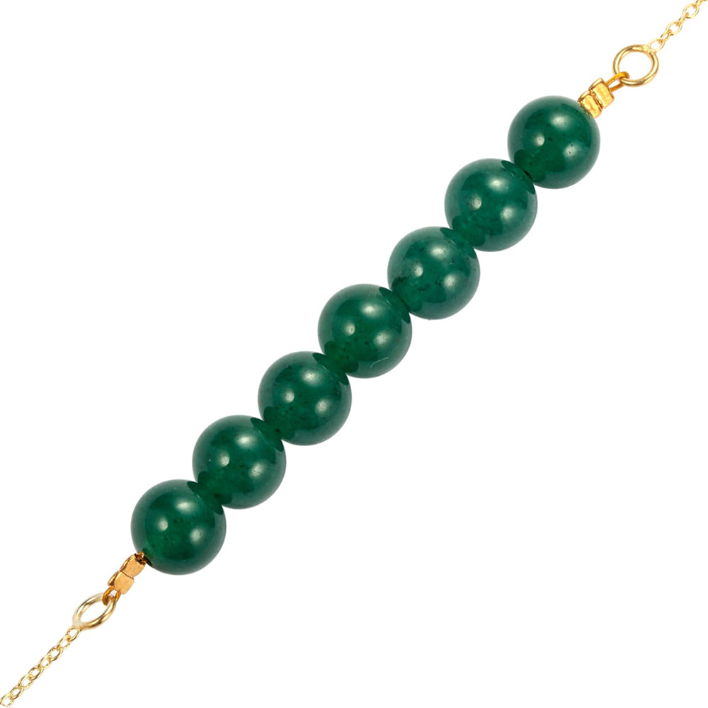 Collar de Plata Bañada en Oro con Jade Verde