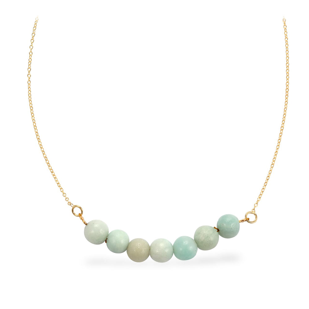 Collar de Plata Bañada en Oro con Amazonita 2 