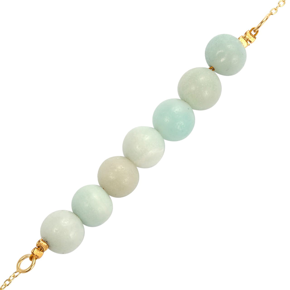 Collar de Plata Bañada en Oro con Amazonita 3 