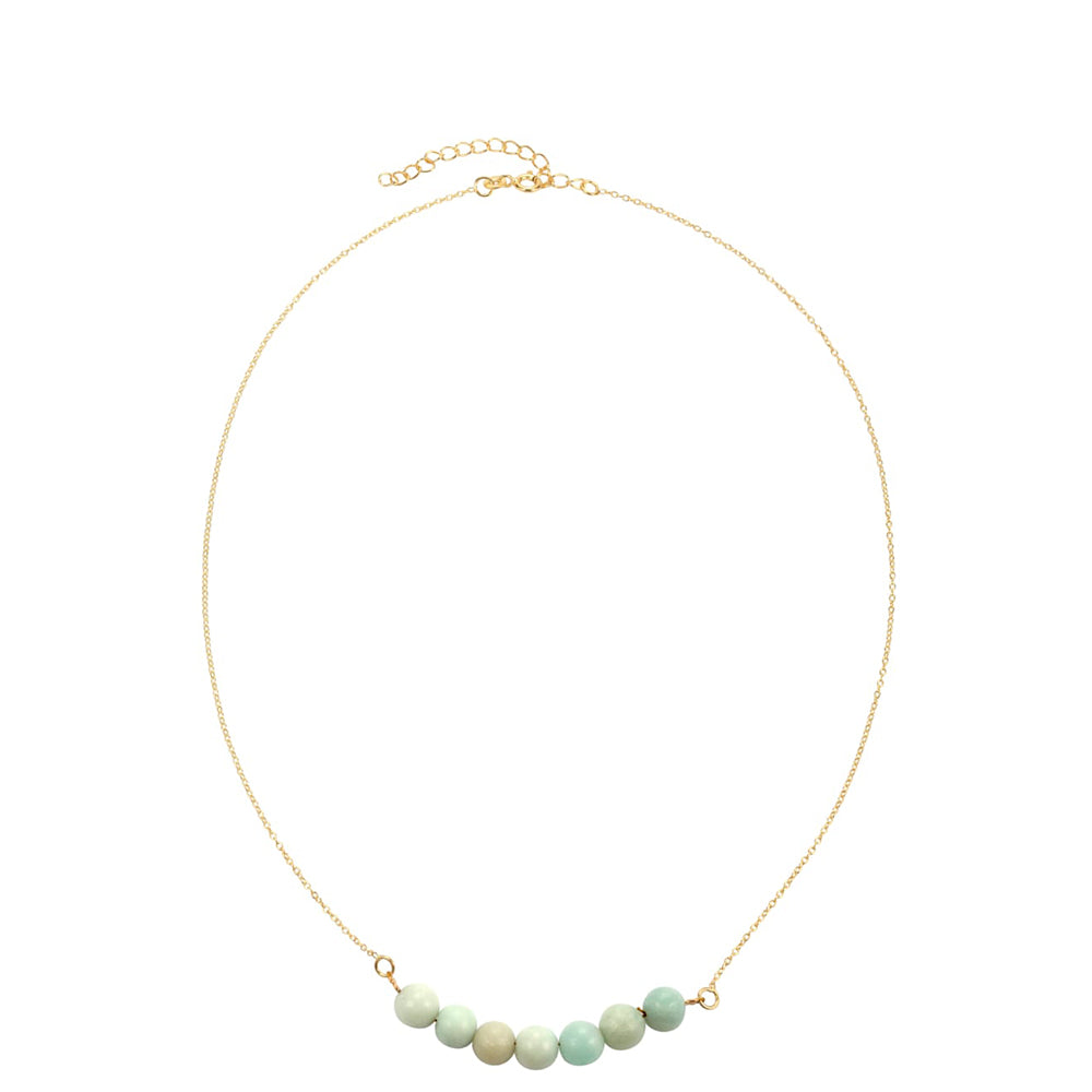 Collar de Plata Bañada en Oro con Amazonita 1 