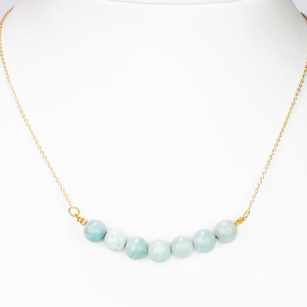 Collar de Plata Bañada en Oro con Amazonita 5 