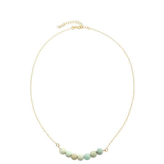 Collar de Plata Bañada en Oro con Amazonita