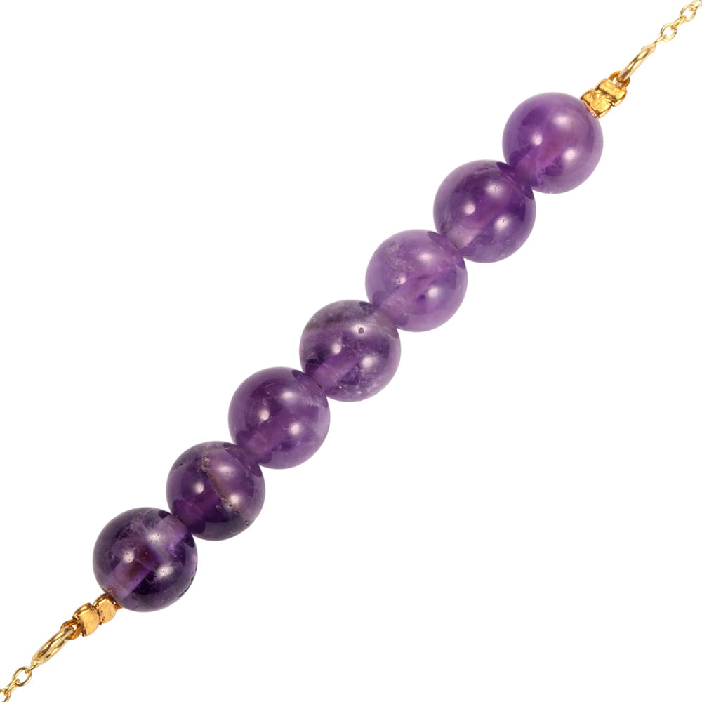 Collar de Plata Bañada en Oro con Amatista de Brasil 3 