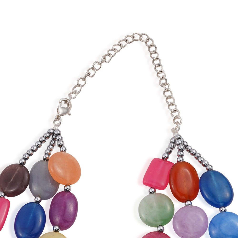 Collar de Aleación Bañado en Oro con Jade 9 