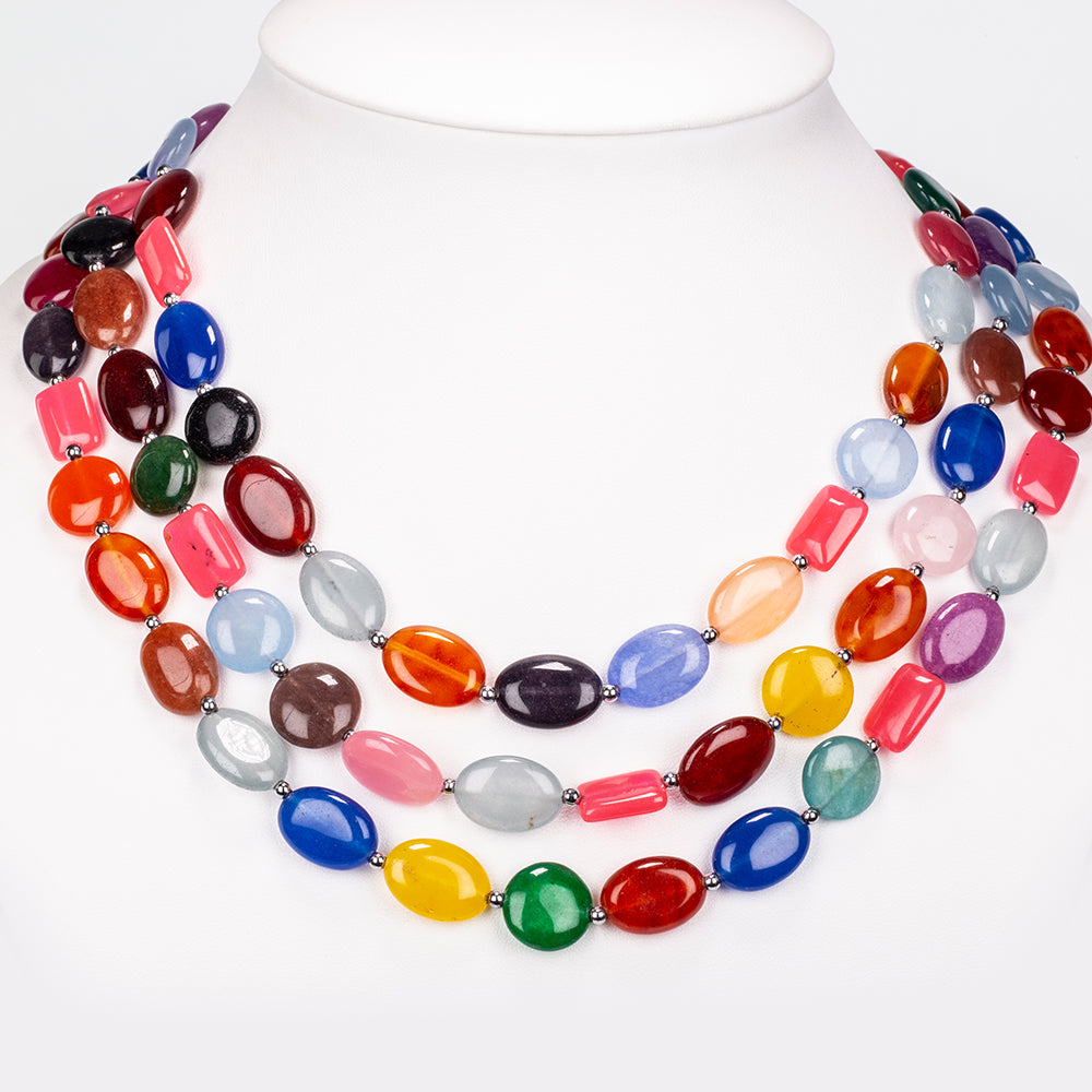 Collar de Aleación Bañado en Oro con Jade 2 