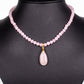 Collar de Aleación Bañado en Oro con Cuarzo Rosado