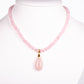Collar de Aleación Bañado en Oro con Cuarzo Rosado