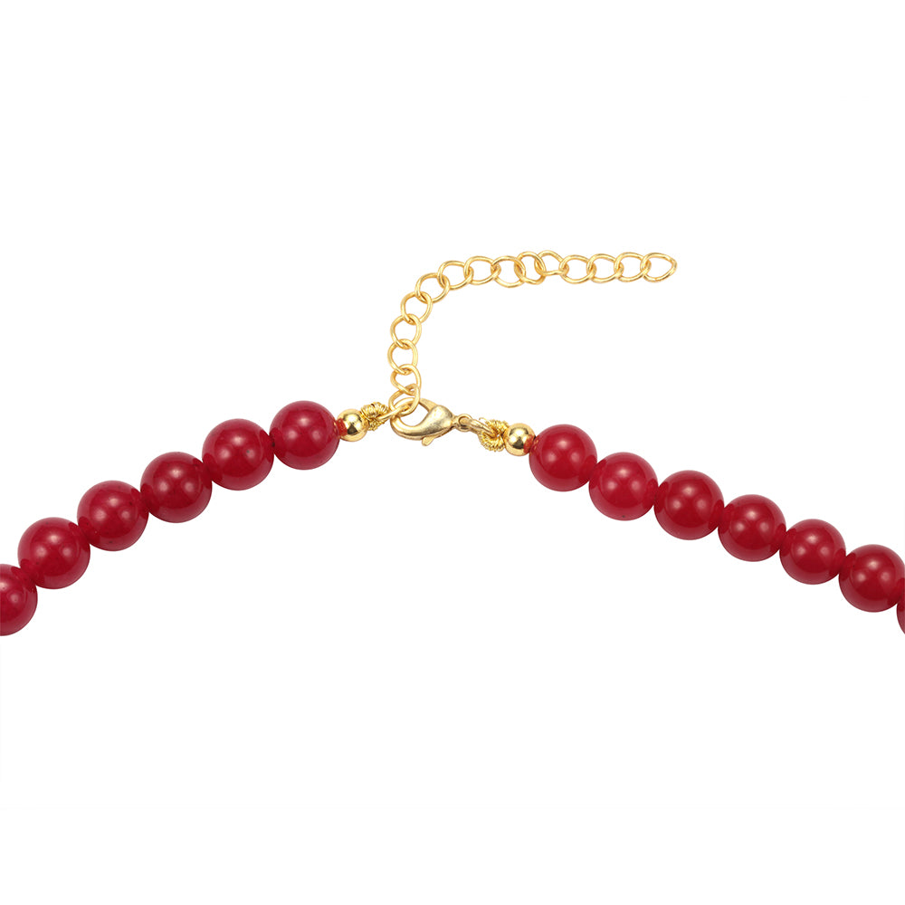 Collar de Aleación Bañado en Oro con Jade 3 