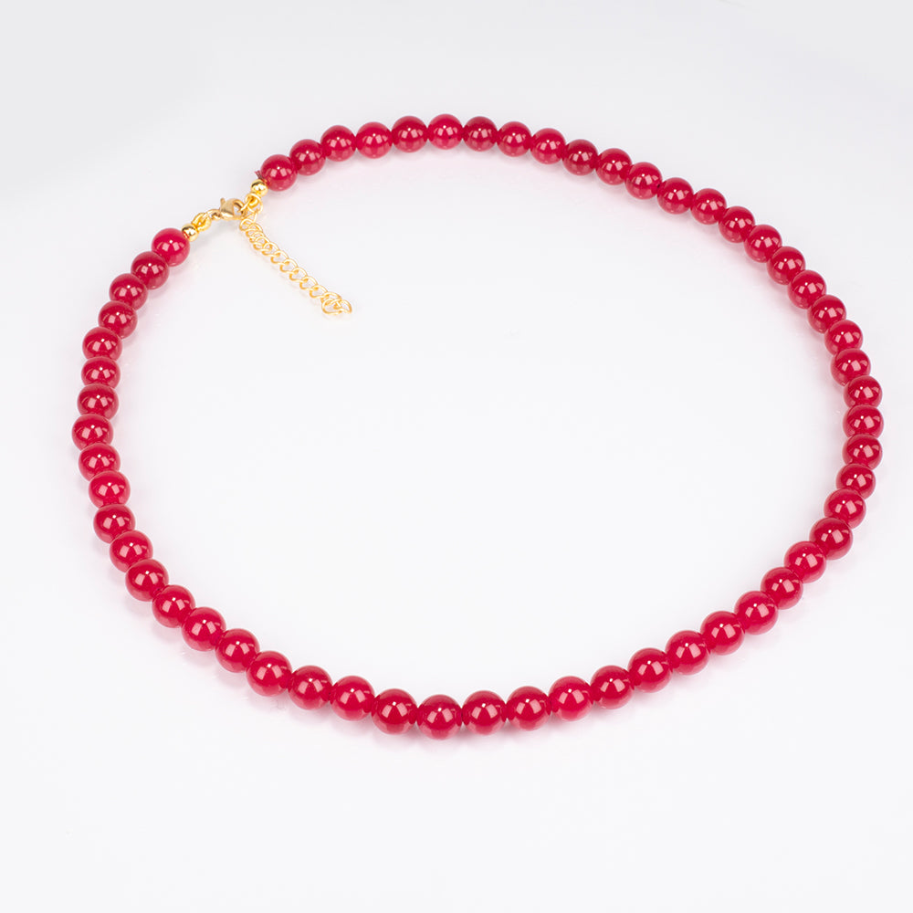 Collar de Aleación Bañado en Oro con Jade 4 