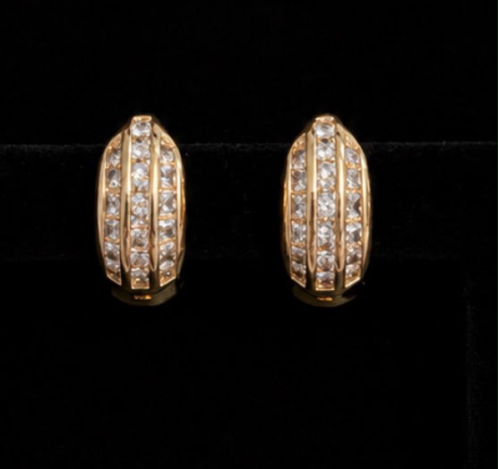 Pendientes Acero Inoxidable con Cristal Emporia® Blanco 2 