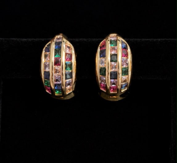 Pendientes Acero Inoxidable con Cristal Emporia® Blanco 2 