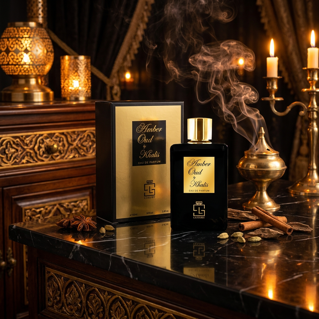 Amber Oud de Khalis Luxury Collection EDP 100 ml – fragancia unisex especiada y amaderada