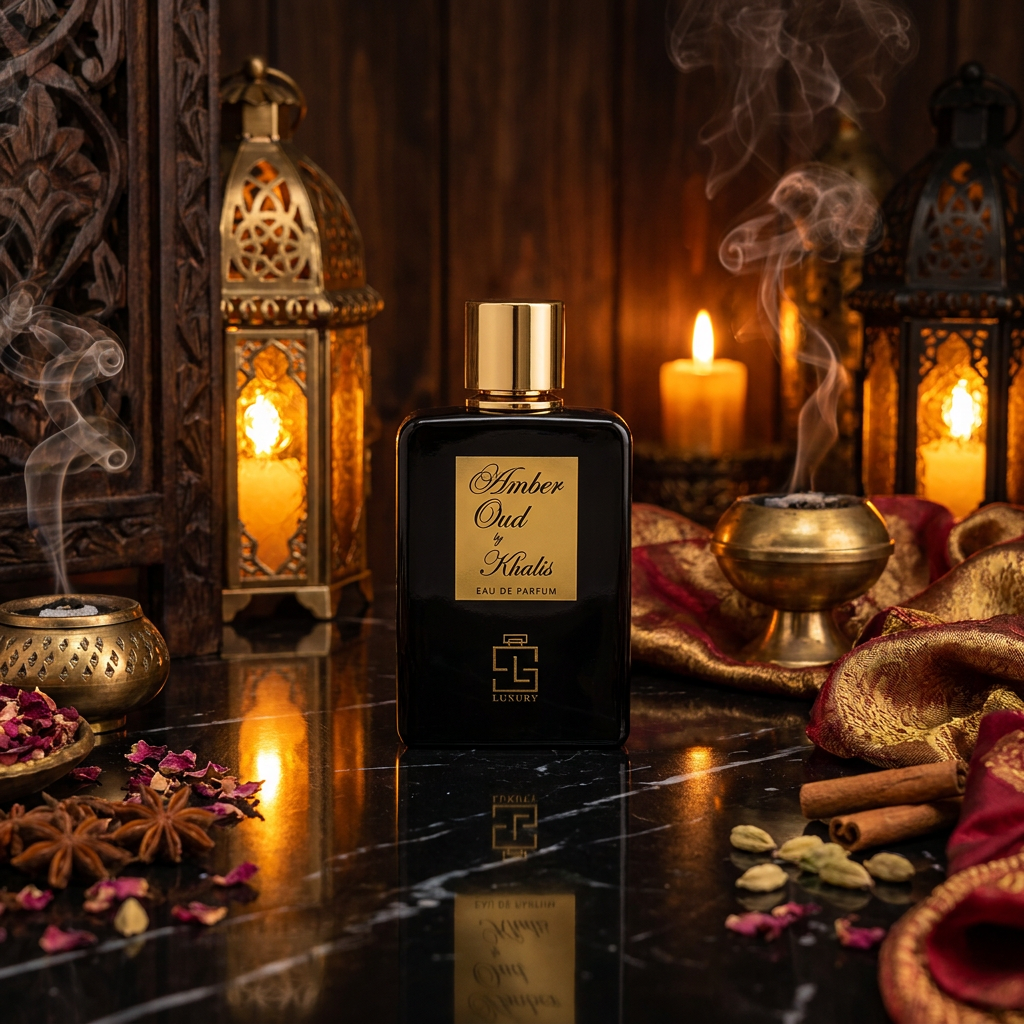Amber Oud de Khalis Luxury Collection EDP 100 ml – fragancia unisex especiada y amaderada