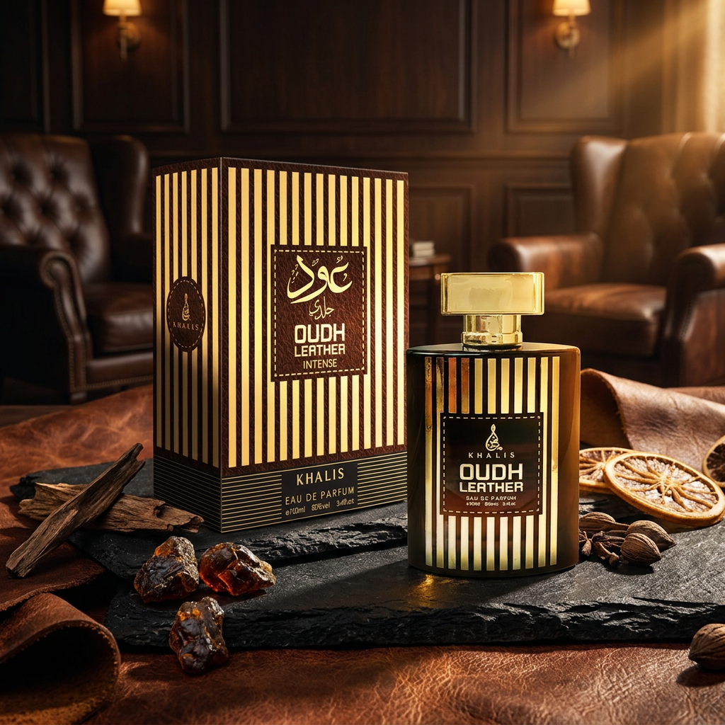 Oudh Leather Intense EDP 100 ml – fragancia cítrica y de cuero para hombre
