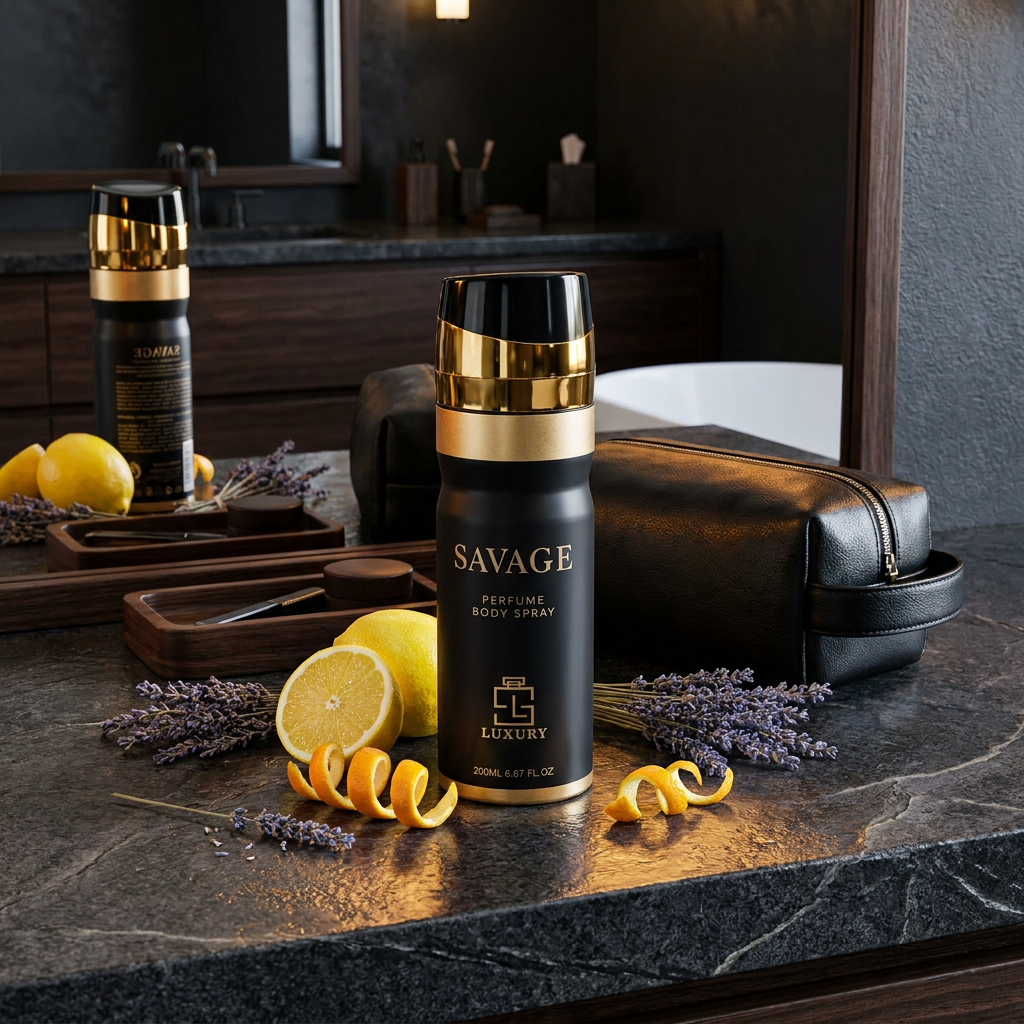 Spray corporal perfumado Savage 200 ml – fragancia masculina cítrico-aromática 2 