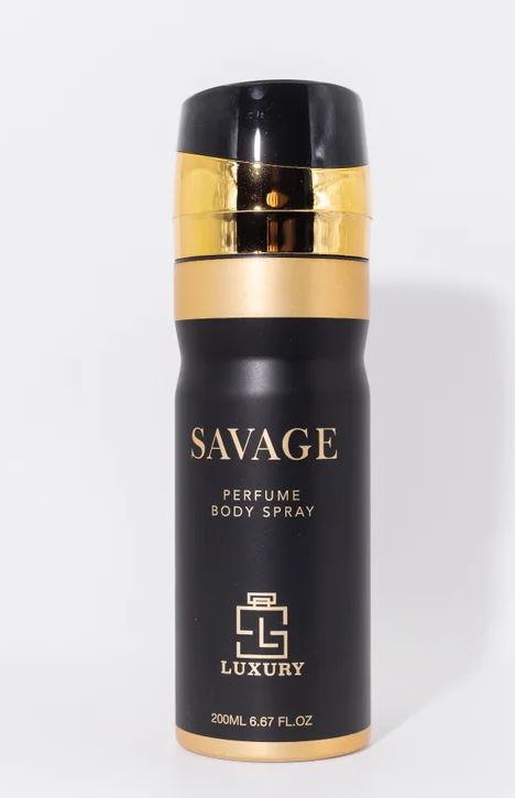 Spray corporal perfumado Savage 200 ml – fragancia masculina cítrico-aromática