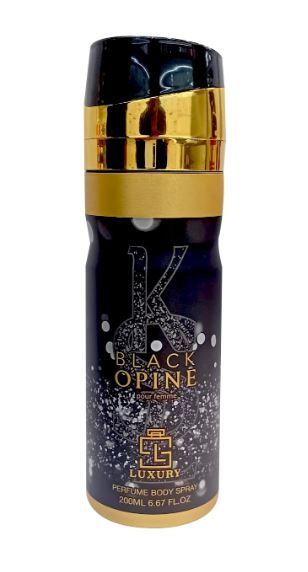 Spray corporal perfumado Black Opine 200 ml – fragancia floral-gourmand para mujer 3 