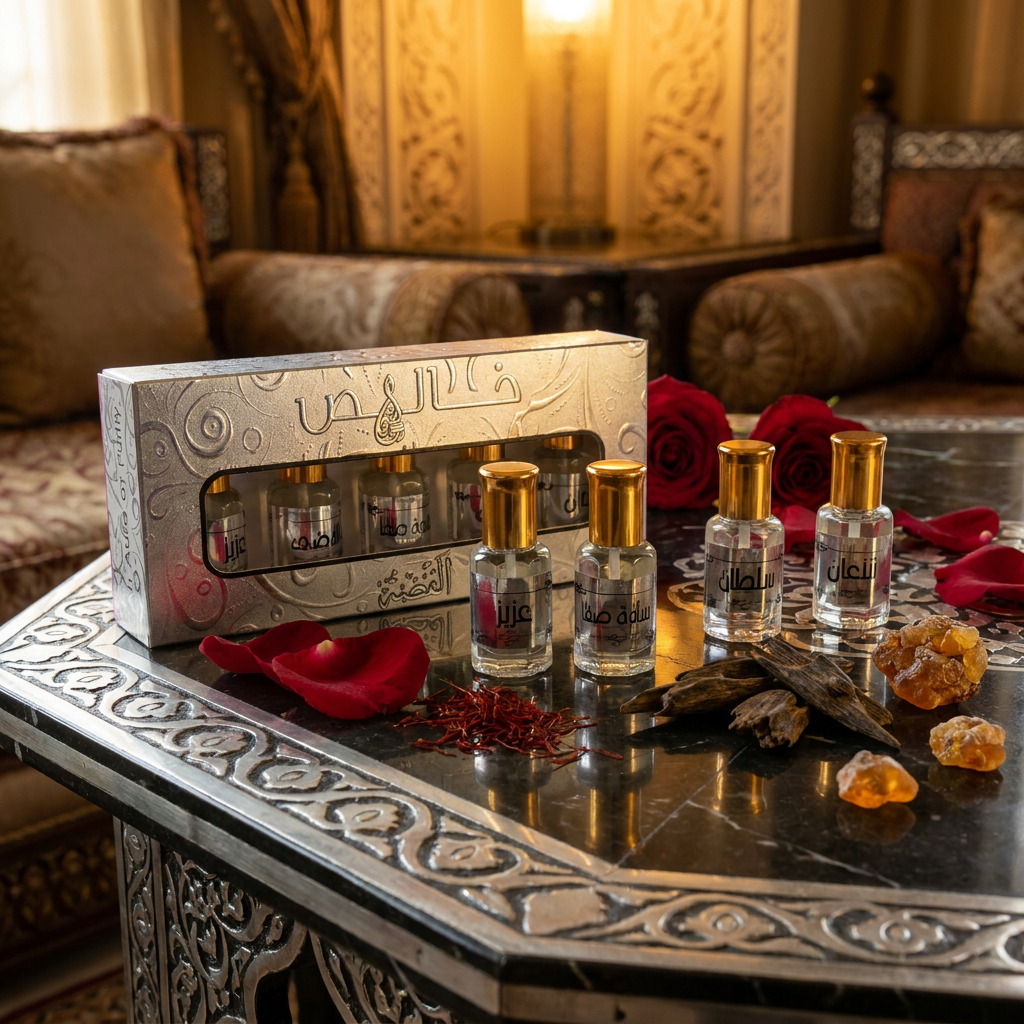 Aceite de perfume concentrado Khalis Silver 5 × 12 ml – fragancia unisex floral-amaderada