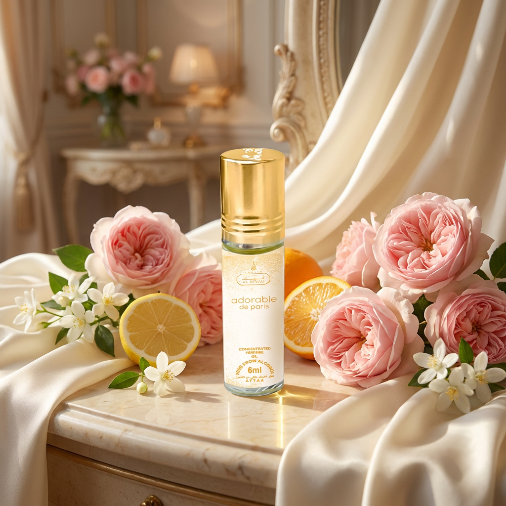 Aceite de perfume en roll-on Adorable de Paris Al Riyad (6 ml) – Fragancia floral-cítrica para mujer 4 
