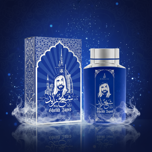 100 ml Eau de Perfume SHEIKH ZAYED BLUE Fragancia Musky Oud para Hombre