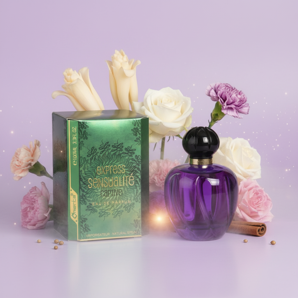 100 ml Eau de Perfume "EXPRESS SENSUALITE CAPTIVE" Fragancia Floral Frutal para Mujer, con contenido de aceite de fragancia 6% 2 