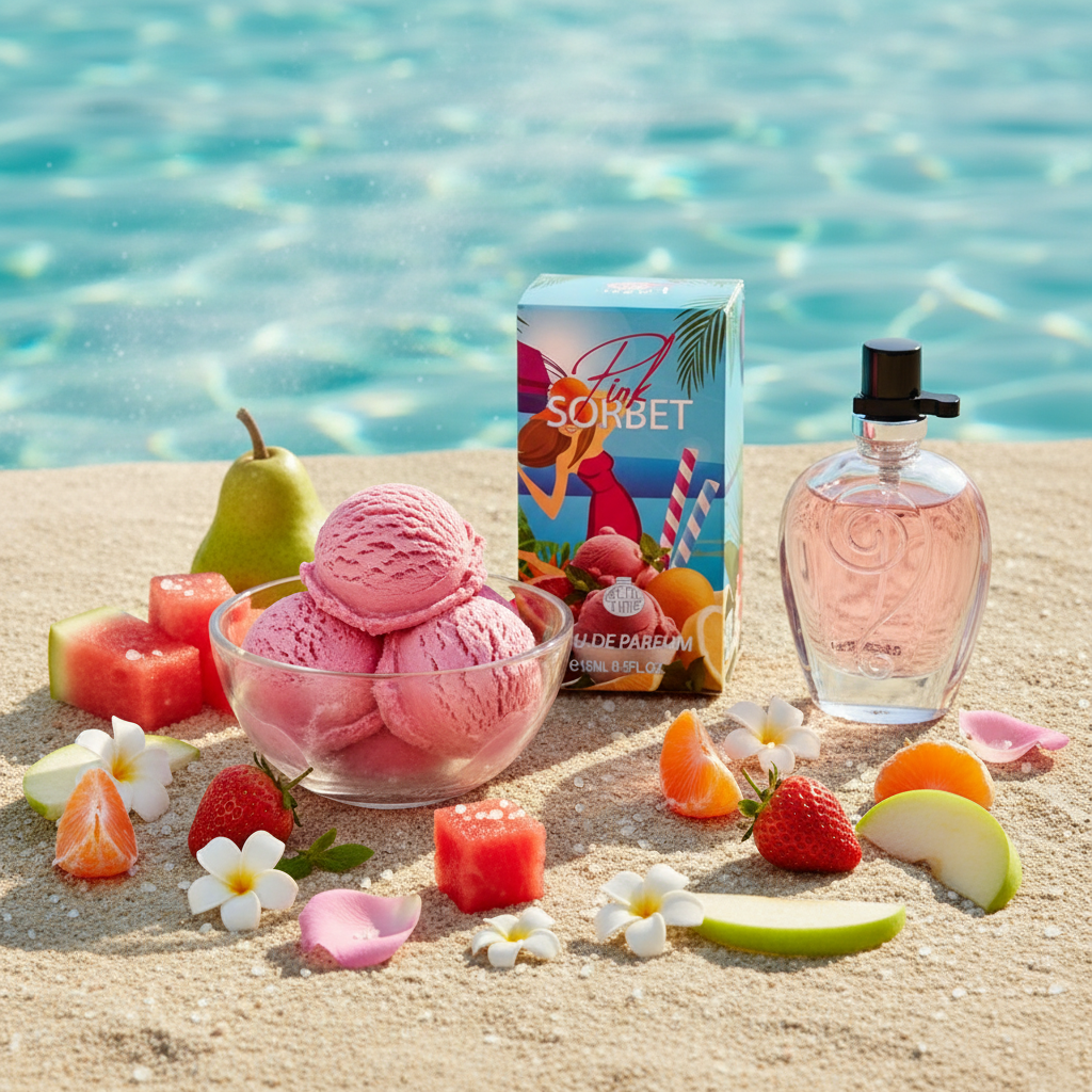 15 ml EDP " PINK SORBET" fragancia frutal aromática 7 