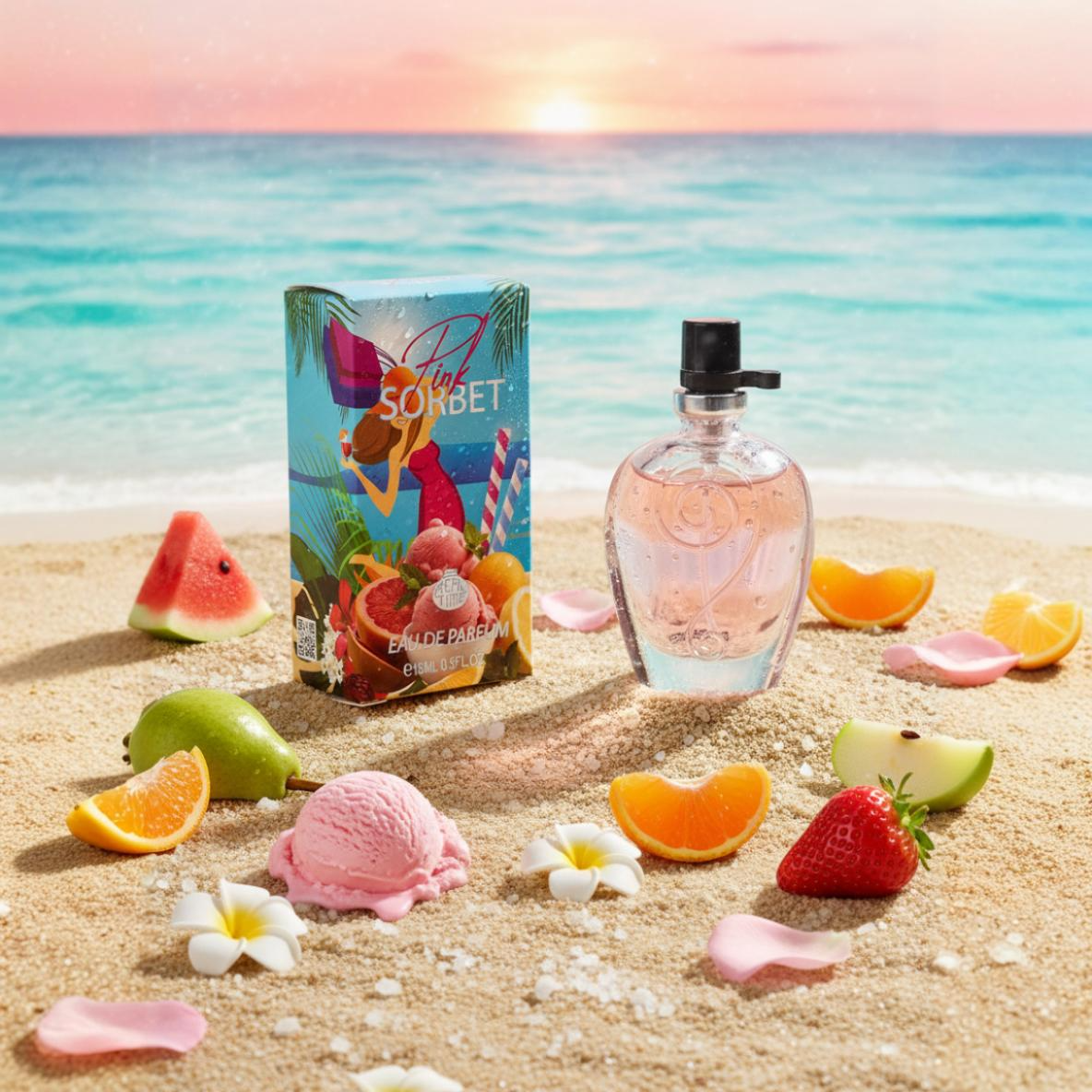 15 ml EDP " PINK SORBET" fragancia frutal aromática 9 