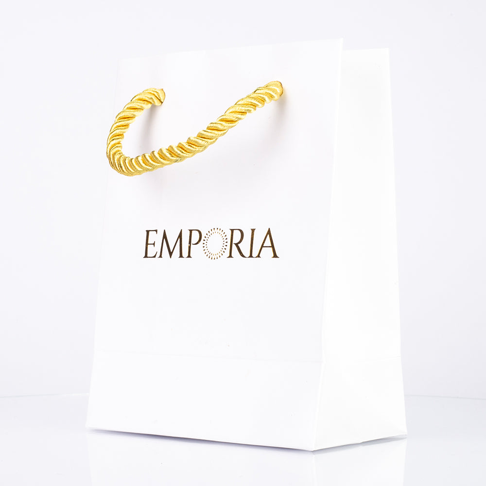 Elegante bolsa blanca de papel Emporia, 22x15x6 cm 2 