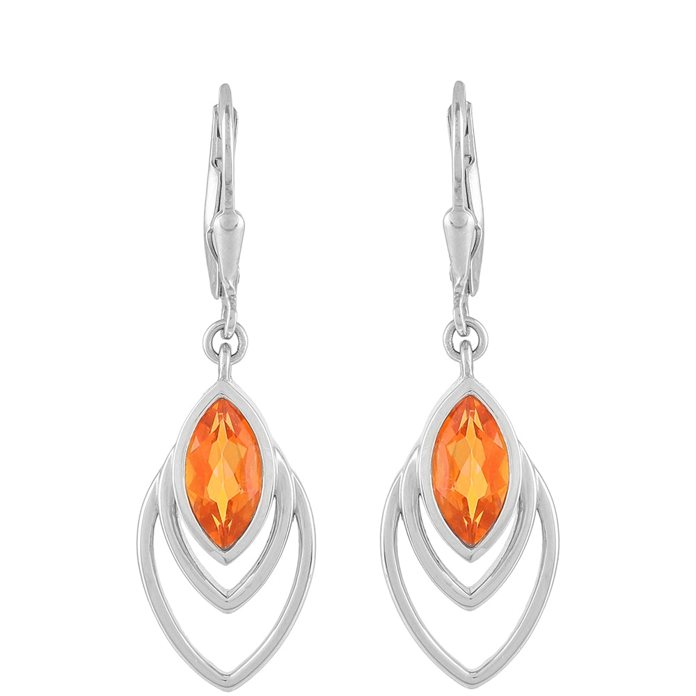 Pendientes de Plata con Cuarzo Padparadscha