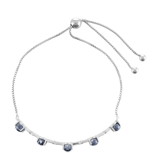 Pulsera de Plata con Zafiro Estrella Azul Rosebery