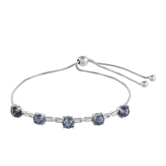 Pulsera de Plata con Zafiro Estrella Azul Rosebery