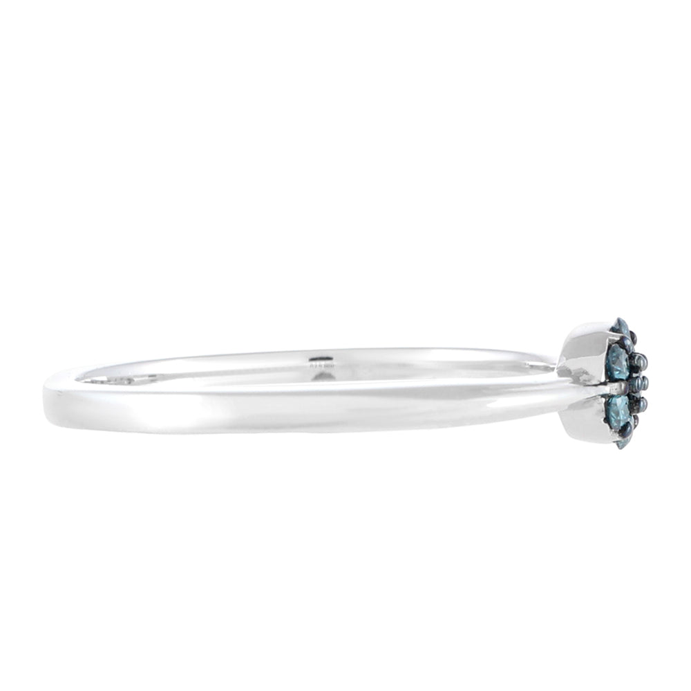 Anillo de Plata con Diamante Azul 2 