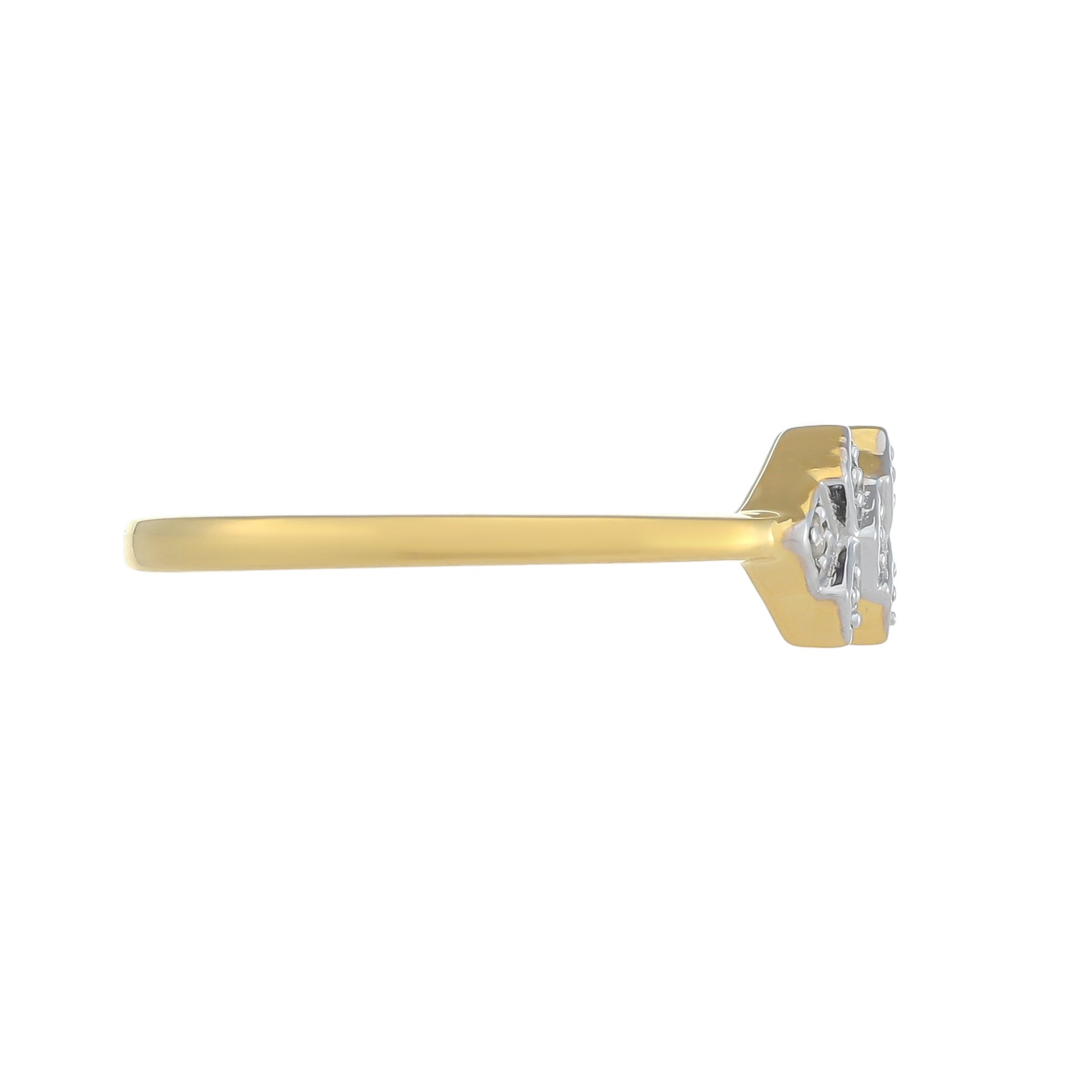 Anillo de Plata Bañada en Oro con Diamante blanco 2 
