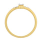 Anillo de Plata Bañada en Oro con Diamante blanco