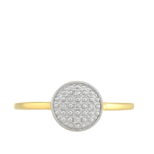 Anillo de Plata Bañada en Oro con Diamante blanco