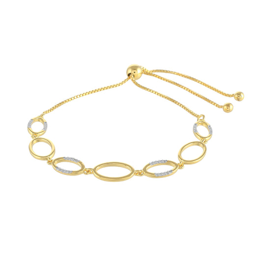 Pulsera de Plata Bañada en Oro con Diamante blanco