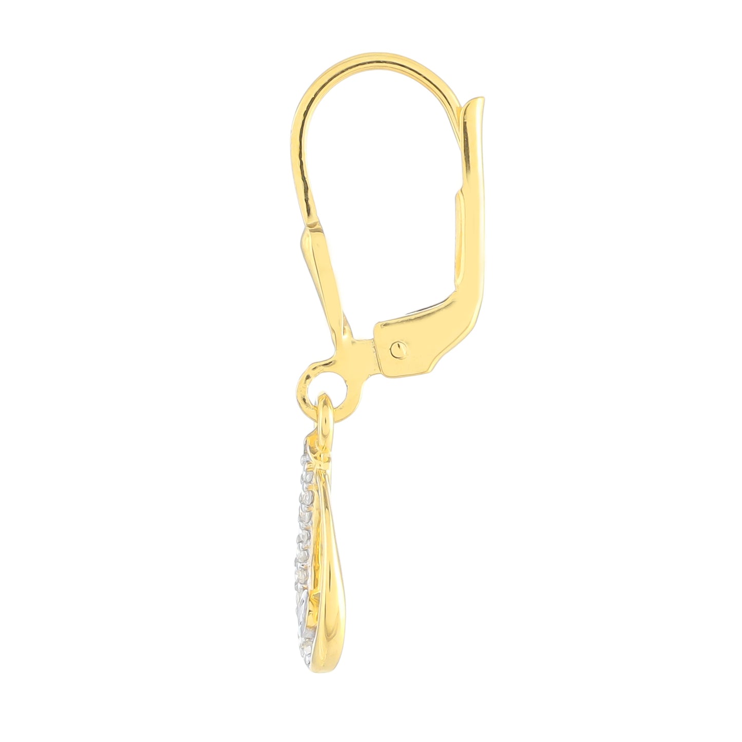 Pendientes de Plata Bañada en Oro con Diamante blanco