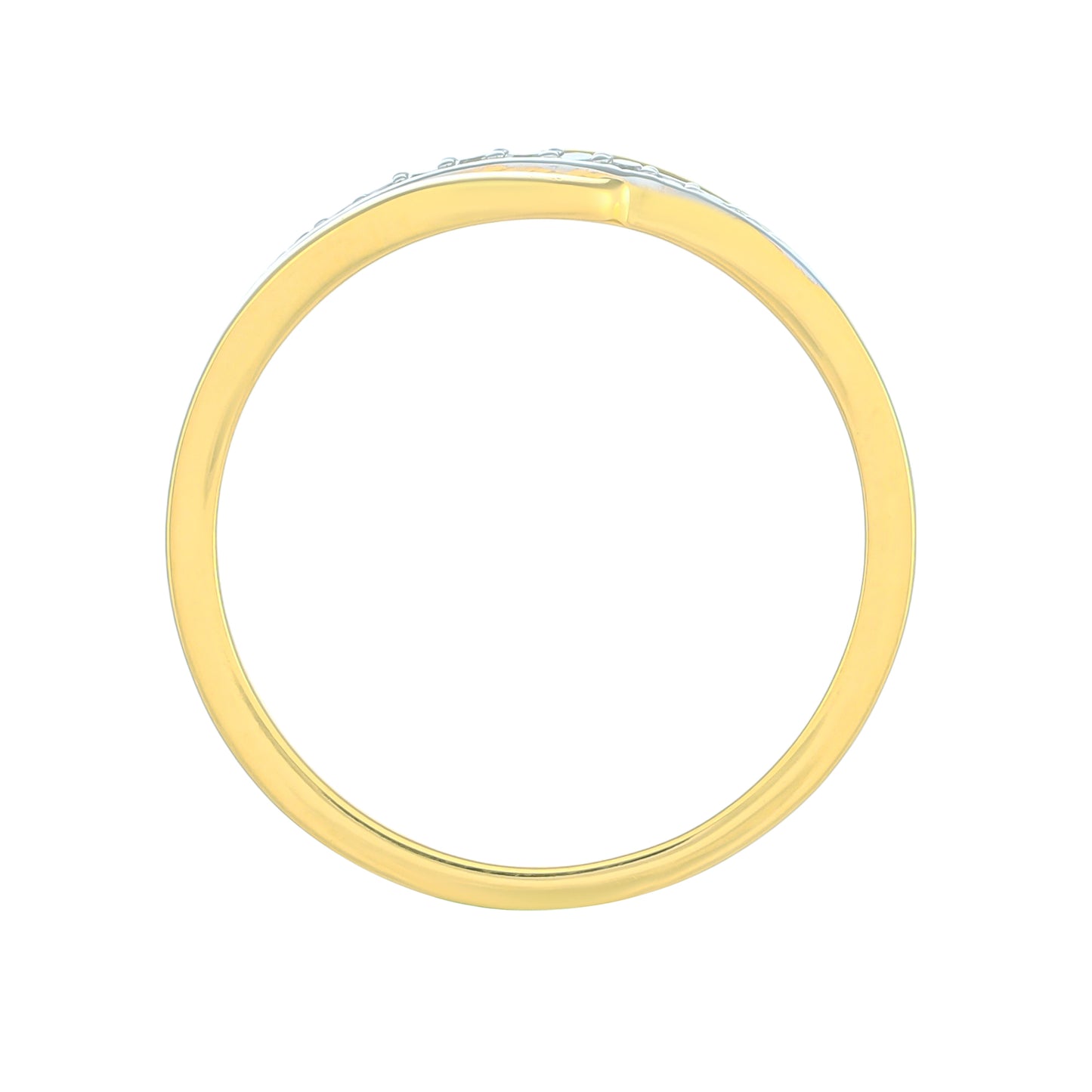 Anillo de Plata Bañada en Oro con Diamante blanco