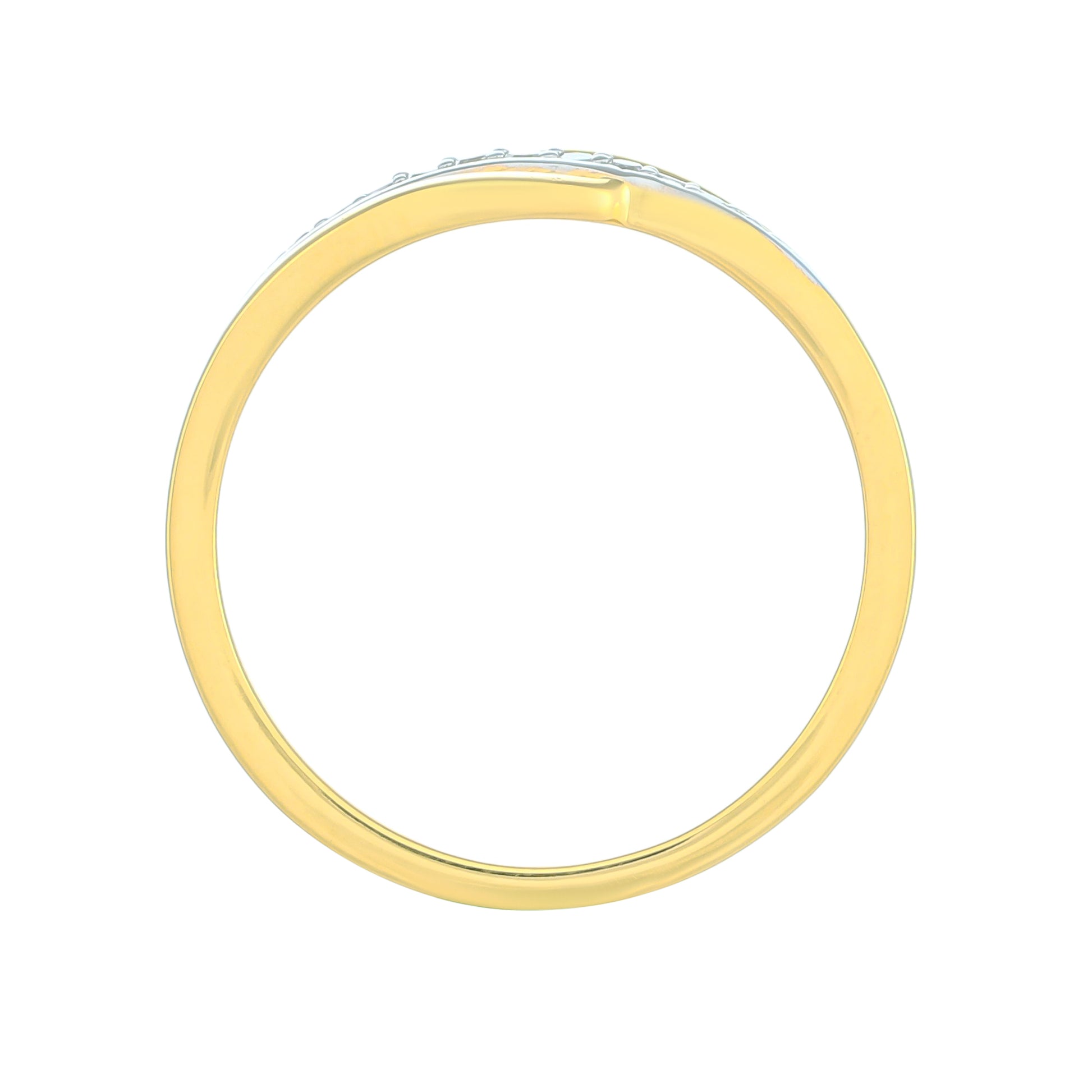 Anillo de Plata Bañada en Oro con Diamante blanco 3 