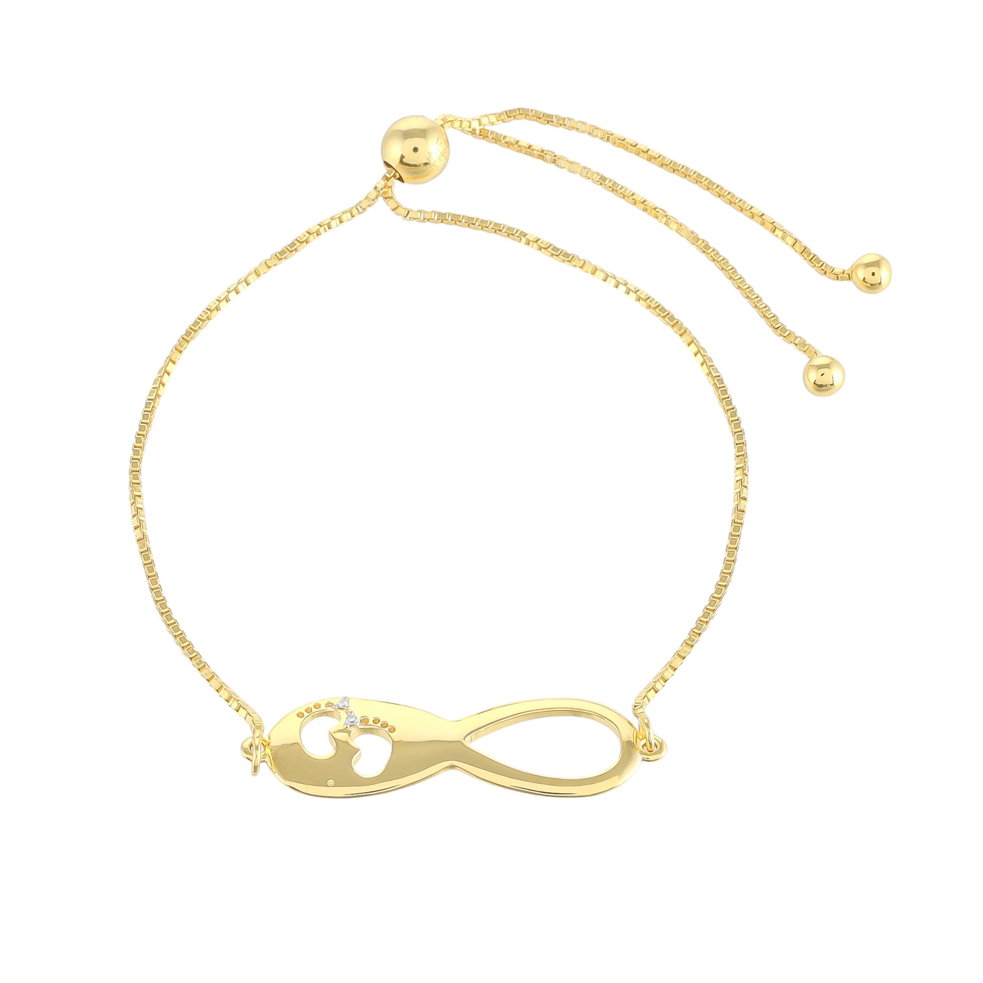 Pulsera de Plata Bañada en Oro con Diamante blanco 1 