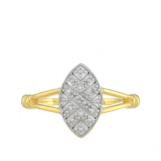 Anillo de Plata Bañada en Oro con Diamante blanco