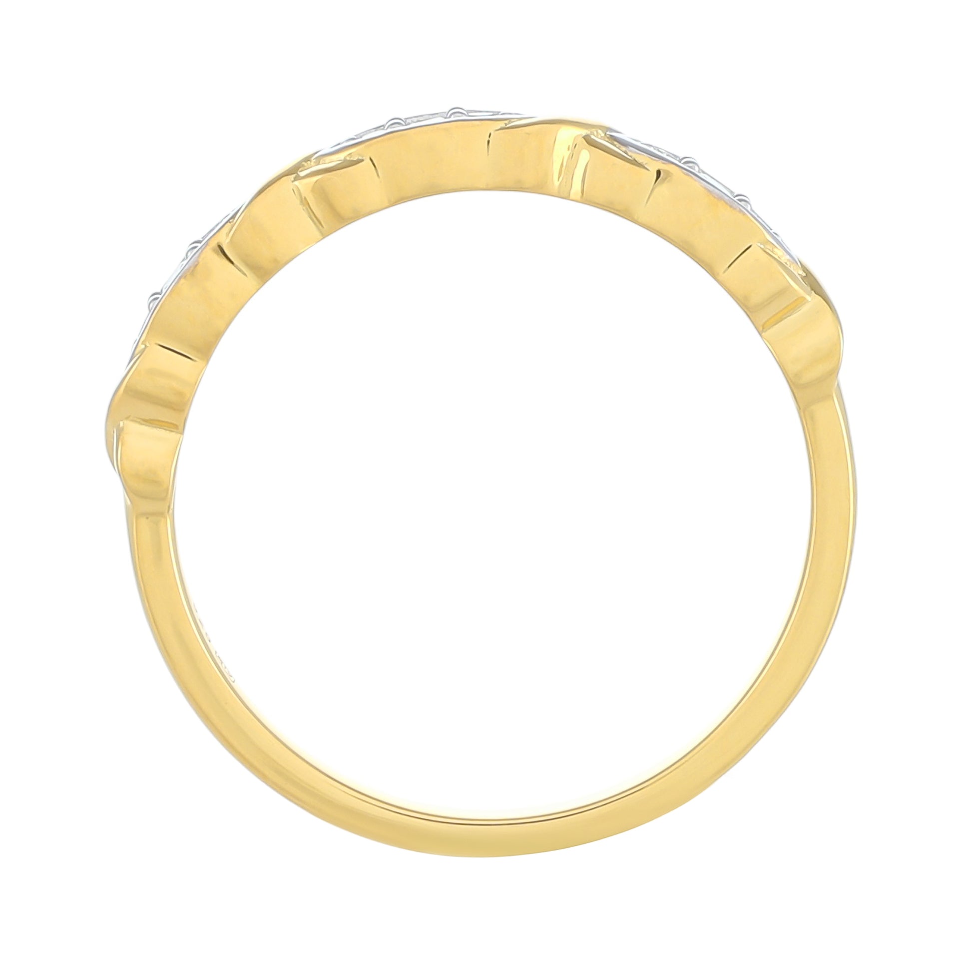 Anillo de Plata Bañada en Oro con Diamante blanco 4 