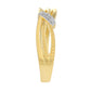 Anillo de Plata Bañada en Oro con Diamante blanco