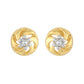 Pendientes de Plata Bañada en Oro con Diamante blanco