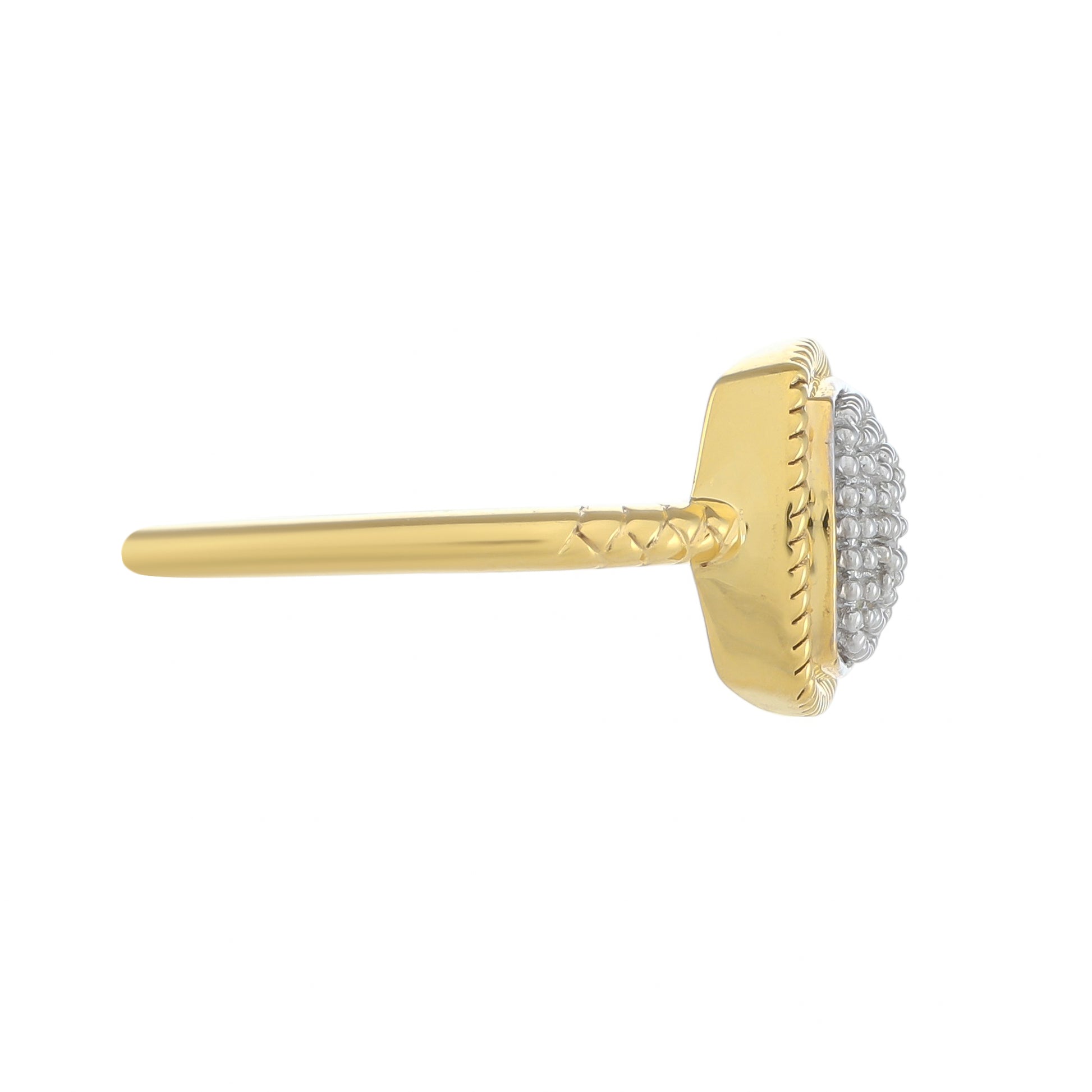 Anillo de Plata Bañada en Oro con Diamante blanco 2 