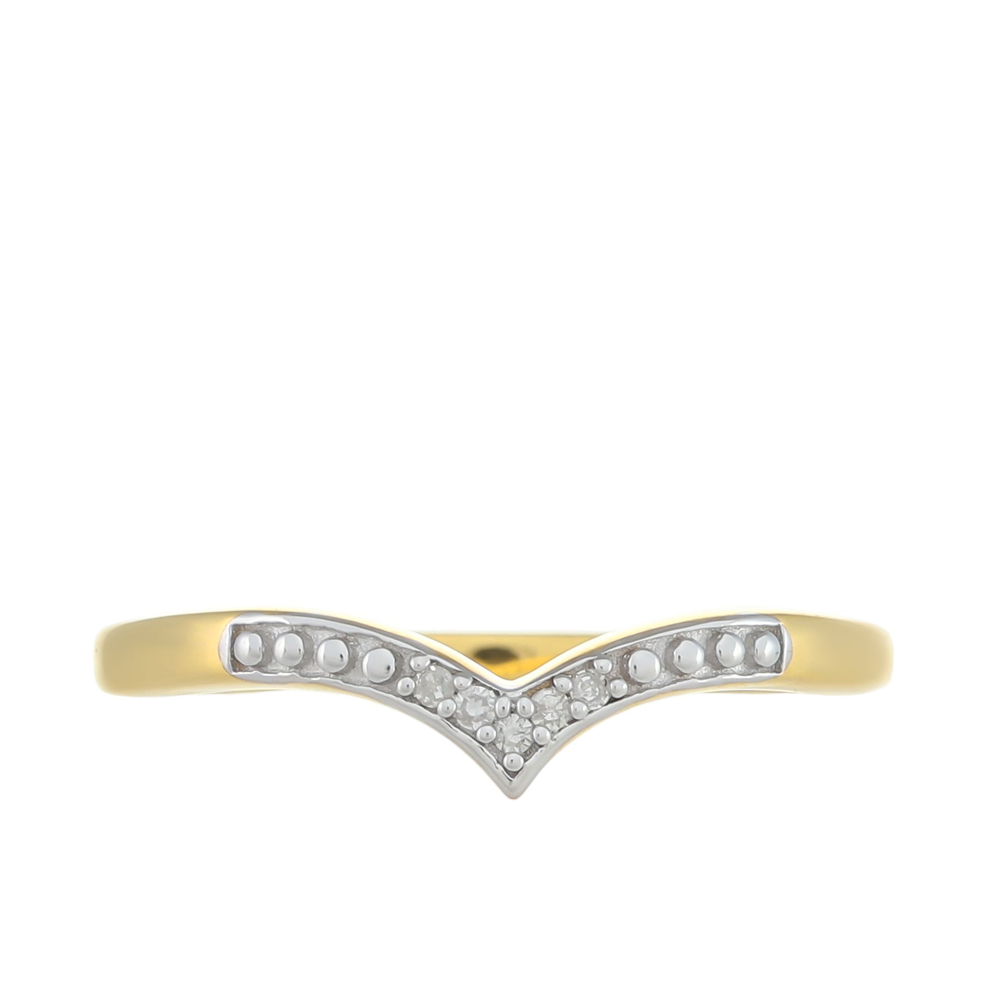 Anillo de Plata Bañada en Oro con Diamante blanco 1 